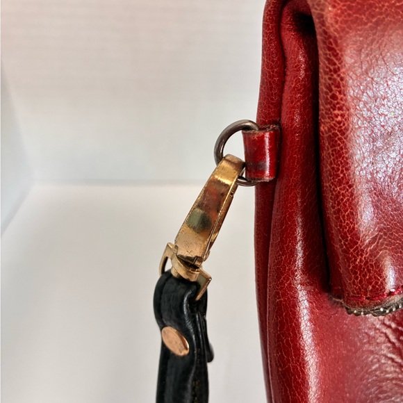 Patrica Nash Distressed Red Leather Clutch Bag - Magnetic Fold Over - Picture 3 of 12